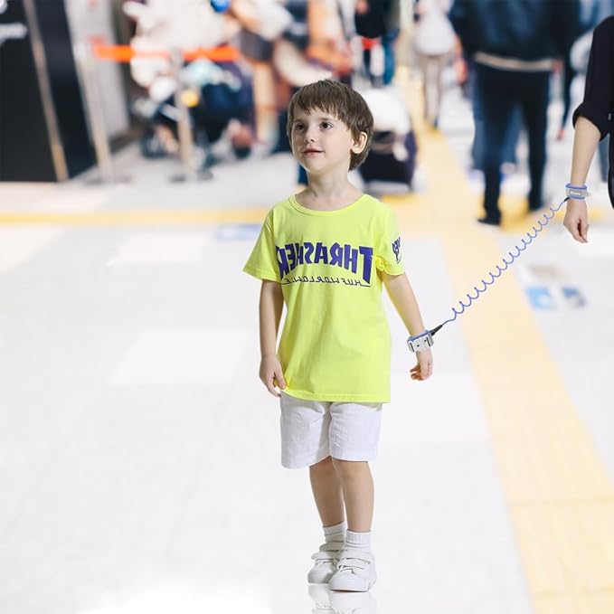 Blisstime Toddler Leash, 2 Pack Kid Leash Anti Lost Wrist Link with Key Lock Baby Leash Harness for Toddler (Blue+Pink)