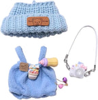 YAMASO Doll Clothes and Accessories Suitable for 17cm Dolls (1hat+1romper+1Camera Backpack no Doll)(Blue)