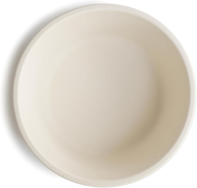 mushie Silicone Suction Bowl | BPA-Free Non-Slip Design (Ivory)