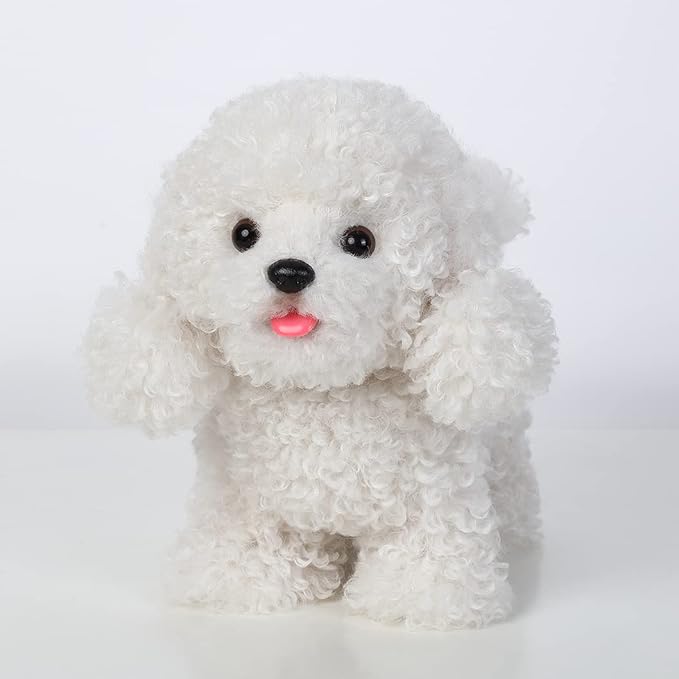 Electronic Walking Poodle Stuffed Dog Toy, Realistic Interactive Puppy Pet Dog, Walking, Barking,Wagging Tail & Talking,Present Pet Gifts for 3+ Year Boys Girls