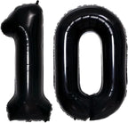 GOER Number 10 Balloons for 10th Birthday Party Decorations,42 Inch Jumbo Foil Helium Balloons for 10th Anniversary (Black)