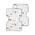 Little Unicorn Ultra-Absorbent Premium Burp Cloth 2 Pack | Soft on Baby's Skin | Larger Size | Ergonomic Design | Set of 2 (Farmyard)