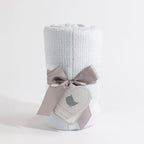 Living Textiles Chenille Knitted Blanket - Blue Check