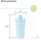 Re-Play Sippy Cups for Toddlers - 10 Oz. Reusable Spill Proof Cups for Kids, Dishwasher/Microwave Safe - Made in USA - Set of 4-3.13" x 6.25" - Meadow