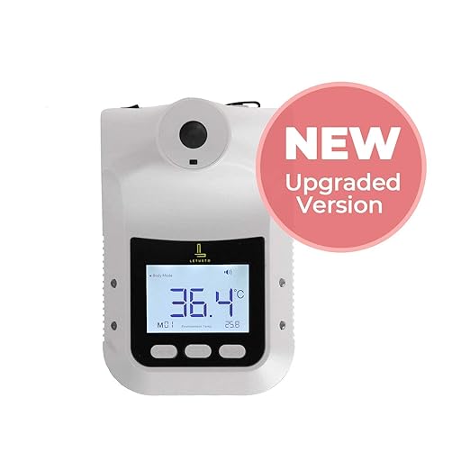 LETUSTO Wall-Mounted Infrared Temperature Reader, Non-Contact Instant LED Display with Alarm (with Stand)