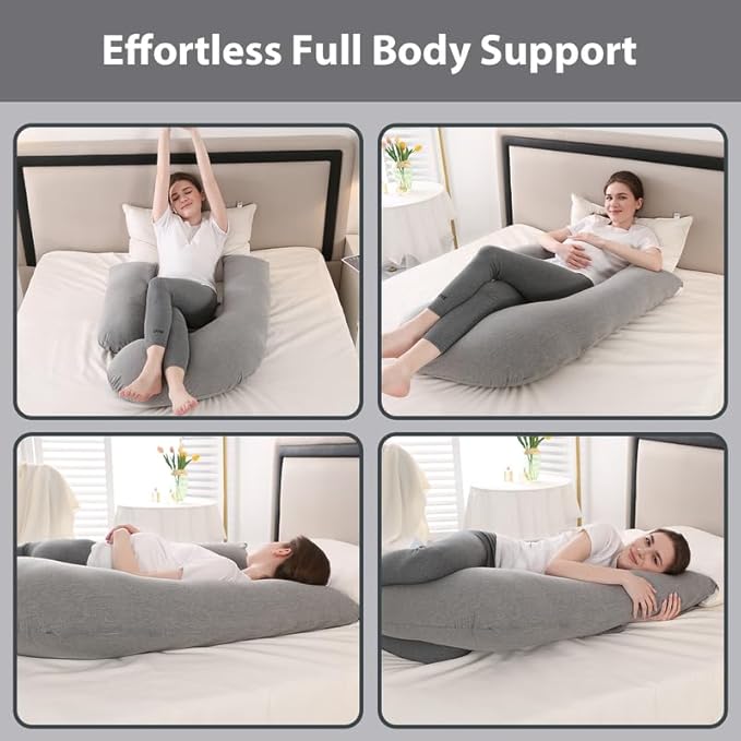 Pregnancy Pillow Maternity Pillow for Side Sleeping Soft Pregnancy Body Pillow for Pregnant Women, Maternity Pillow with Detachable and Adjustable Pillow Cover