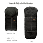 funlife Universal Stroller Bunting Bag for 0-5T with Length Extension,Ultra Soft Waterproof Outdoor Sleeping Bag with Hoodie,Warm Winter Stroller Blanket for Infant Toddler