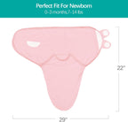 Biloban Baby Swaddles 0-3 Months for Girls, Cotton Swaddle Blanket, Newborn Essentials, Grey & Pink, 2 Pack