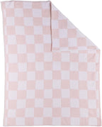 Living Textiles Chenille Knitted Blanket - Pink Check