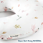 GRSSDER Nursing Pillow Cover Stretchy Minky Removable Nursing Covers for Breastfeeding Pillows, Ultra Soft Comfortable Slipcover for Boy and Girls, Pretty Watercolor Rose Flora, Orange Pink