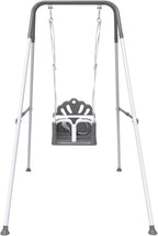 Taleco Gear Foldable Toddler Swing Set, Indoor & Outdoor Baby Swing, Kids Swing Set for Backyard, Safe and Durable Design, Grow with Your Child (Gray)