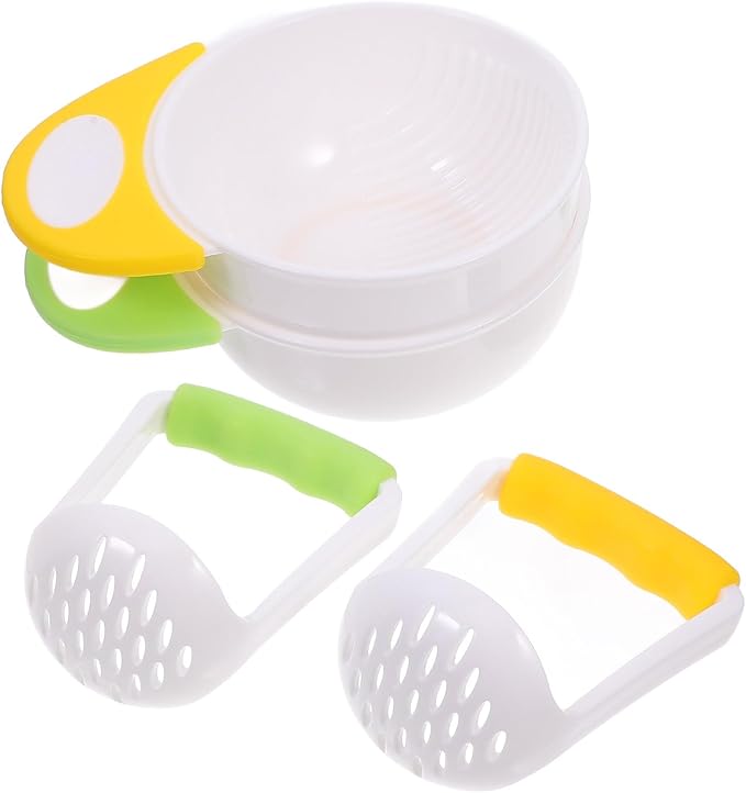 DOITOOL Mash and Serve Bowl, 2 Sets Food Masher Bowl Food Mill Portable Masher Maker for Baby