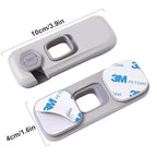 5 Pack Child Proof Refrigerator Lock, QYESWHSR Fridge Locks for Kids with Sticky Adhesive Pads, Child Safety Locks for Doors, RV Refrigerator, Oven Lock Child Safety Baby Cabinet Locks - Grey Updated