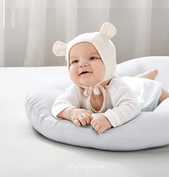 Baby Lounger for Newborn 0-18 Months, Bionic Design Infant Floor Seats & Loungers for Home and Travel, Soft Organic Cotton Baby Lounger, Newborn Babies Shower Gifts