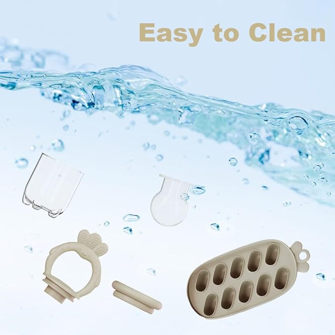 Baby Food Fruit Feeder, Breastmilk Baby Popsicle Molds, Silicone Teether Freezer Tray Food Feeder Pacifier for Teething Relief (Yellow)