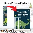 Personalized Kids Canvas Growth Chart, Kids Height Chart, Growth Chart Banner, Dinosaur Theme