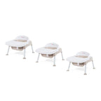 Foundations Secure Sitter Feeding Chairs Multipack, No-Tip Feet, 3-Point Adjustable Harness, Removable Tray, Easy to Clean, Stackable Feeding Chairs, 3 Pack (5 inch)