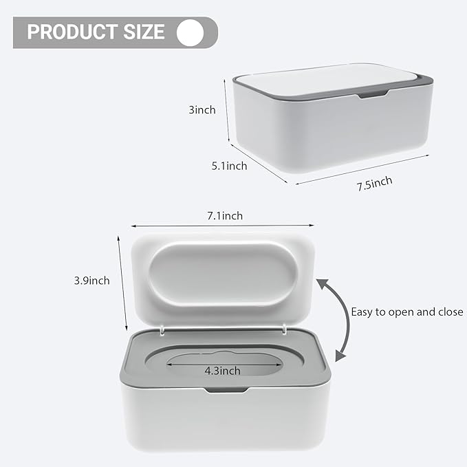 Flushable Wipes Dispenser Compatible with Cottonelle Leak-Proof&Dust-Free,Easy Access&Space-Saving,1PC