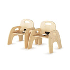 Foundations Simple Sitter Low Wood Feeding Chairs Multipack, Wide No-Tip Base, Adjustable Safety Harness, Stackable Wood Toddler Chairs with Food Service Grade Finish, 2 Pack (5 inch)