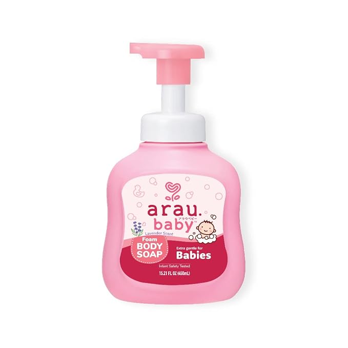 Arau Baby Foam Body Soap Lavender Scent, Natural Plant Based Baby Wash, No Artificial Fragrance or Additives, Gentle for Baby’s Sensitive Skin, Nourishing and Easy Rinse (15.21 Fl Oz)