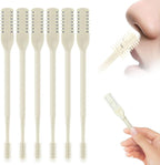 2 in 1 Nasal Hair Cutter, 2025 New Double Sided Nose Hair Knife Nostril Hair Remover Tool, Portable Manual 360° Rotating Nose Hair Trimmer with Ear Digger for Men Women (Beige, 6Pcs)