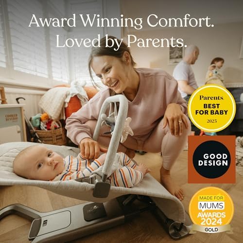 Ergobaby Evolve 3-in-1 Bouncer, Adjustable Multi Position Baby Bouncer Seat, Fits Newborn to Toddler, Charcoal