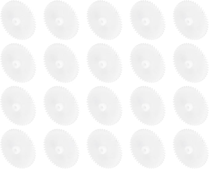 MECCANIXITY 20 Pcs Plastic Gears 48 Teeth Plastic Motor Gear Model 482A Reduction Gear for RC Car Model DIY Robot (White, Module 0.5)