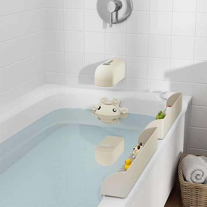 Faucet Cover Bathtub for Baby, Soft Silicone Tub Spout Cover, Faucet Protector for Kids, Bath Spout Guard for Baby, Toddler Tub Faucet Cover, Water Spout Cover for Child Safety, Universal Fit (Ivory)