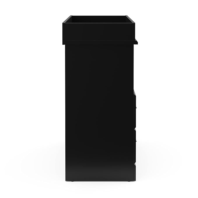 Storkcraft Brookside 2 Drawer Changing Table Dresser (Black) – GREENGUARD Gold Certified, Easy-to-Match Chest of Drawers and Cubbies for Nursery and Kids Bedroom, Includes Changing Table Topper