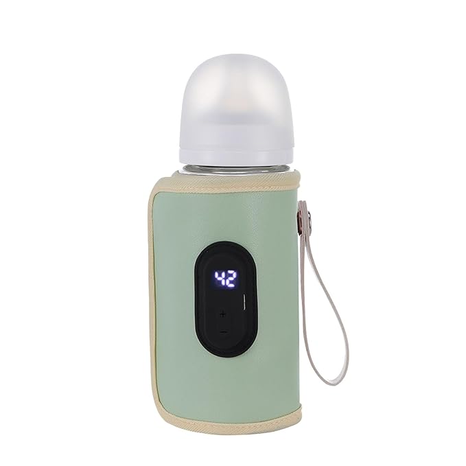 Baby Bottle Warmer,Keep Milk Warm Only (Does Not Heat) 20-Temperature Digital USB Portable Warming Sleeve,Portable Thermo Cover with Digital Display & 20 Temp Settings (Green)