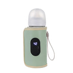 Baby Bottle Warmer,Keep Milk Warm Only (Does Not Heat) 20-Temperature Digital USB Portable Warming Sleeve,Portable Thermo Cover with Digital Display & 20 Temp Settings (Green)