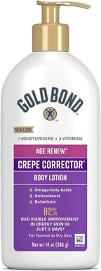 Gold Bond Age Renew Crepe Corrector Body Lotion, Replenishing & Smoothing Formula, 14 oz. & Healing Hand Cream, 3 oz., With Aloe, Moisture That Lasts Through Handwashing