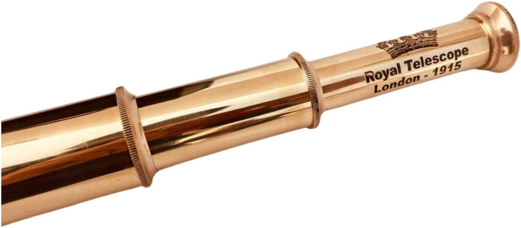 Vintage Spyglass Decorative Telescope 18" | Pirate Spyglass Scout Gift Ship Captain 1915 Royal Telescope London Prop Gift for Men Boys Women