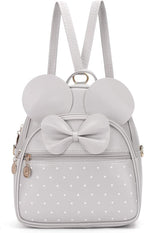 KL928 Girls Bowknot Polka Dot Cute Mini Backpack Small Daypacks Convertible Shoulder Bag Purse for Women