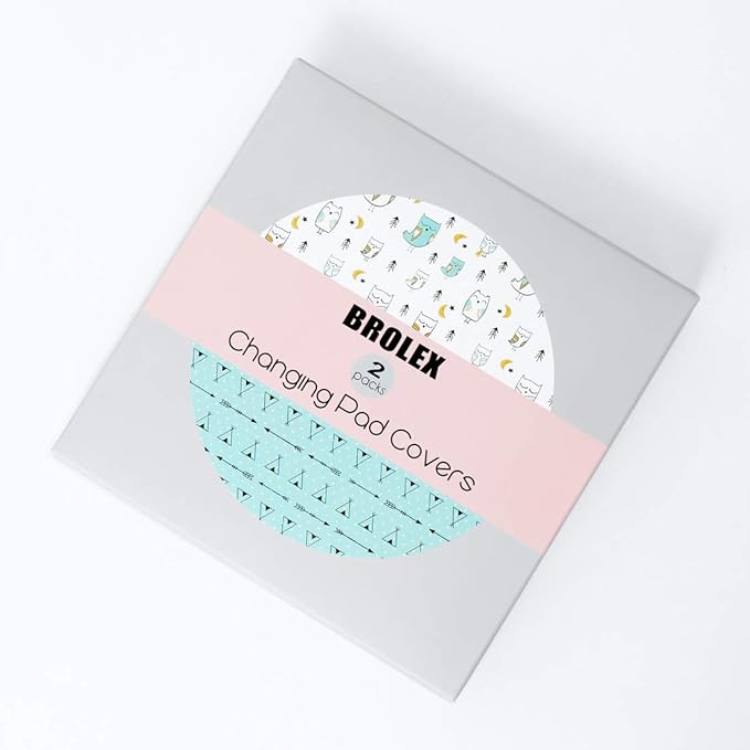 Stretchy Changing Pad Covers BROLEX Changing Table Cover for Baby Boys Girls,2 Pack Jersey Knit,Arrow & Owl