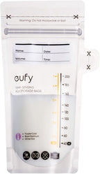 eufy Breast Milk Storage Bag with Temperature Sensing Color Change, Milk Storing Bags for Breastfeeding, 7 oz Disposable Storage Bags, Self-Standing, Leakproof Milk Freeze Storage Pouches (120 Pieces)