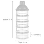 Accmor Formula Dispenser On The Go, 5 Compartments Stackable Formula Container for Travel, Baby Milk Powder Kids Snack Container, BPA Free