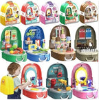 19-Piece Kids Pretend Makeup Playset – Princess Backpack Dress Up Toys for Girls, Portable Role Play Beauty Kit for Imaginative Play (Princess)
