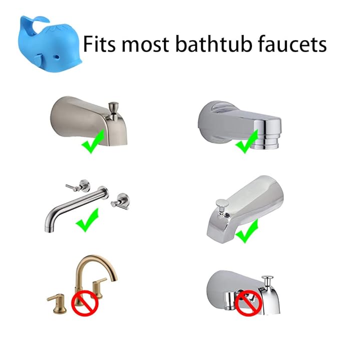 Faucet Cover Bathtub Baby Tub - Bath Spout Cover Baby Bathtub, Faucet Cover Baby Bathtub Silicone Whale for Kids, Toddlers, Blue (ALIBEBE)