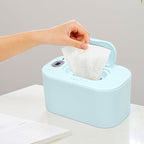 Baby Wipe Warmer, Portable USB Powered Baby Wet Wipes Dispenser Holder with Temperature Control, Paper Towel Heater for Home, Car, Travel (Green)