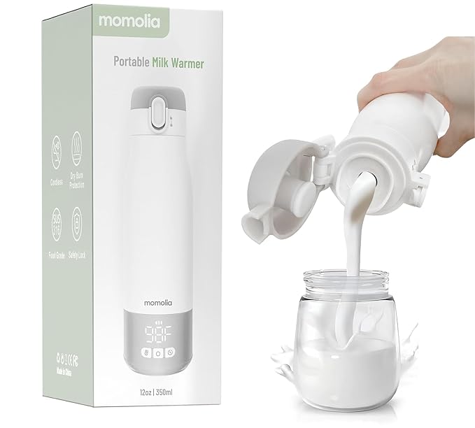 Portable Bottle Warmer for Travel, 12oz Milk Warmer for Baby, Formula, Breast Milk, On The Go Water Warmer with Fast Heating, Temp Control, Pasteurization, Suitable for Baby Outdoor, Flying, Car
