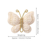 2 Pcs Butterfly Hair Bow Girl, Beige Kid's Cute Hair Clips Barrettes Accessories for Infants Toddlers Baby Kids Fine Hair