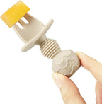 PandaEar 6 Pack Silicone Baby Spoons and Fork Feeding Set- Anti-Choke First Self Feeding Utensils for Baby Led Weaning Ages 3 Months -Pink