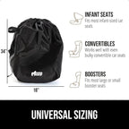 GORILLA GRIP Car Seat Travel Bag for Airplane Gate Check, Easy Carry Padded Backpack Bags Cover Carseats, Infant Baby Carriers and Toddler Booster Seats for Airport, Child Air Travels Essential, Black