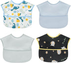 Baby bibs Waterproof Toddler bib - Feeding bib with Pocket for Infant Boy Girl Washable 6-36M