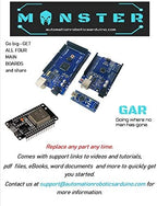 GAR Monster Starter Kit for Arduino Uno Mega Nano, Complete Advanced Set, ESP32, ESP8266, 25 Sensor Modules, Bluetooth WiFi Ethernet for STEM Robotics Projects