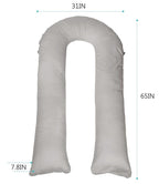 Meiz Pregnancy Pillows for Sleeping, Full Body Pregnancy Pillow with 300TC Comfy Pillowcase & Microfiber Inner Cover- for Back Support - 65 Inch (Grey)