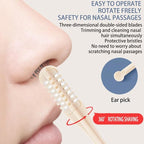 Manual Nose Hair Trimmer 360° Rotating 10-Pack, 2 in 1 Noses Hairs Knife with Earpick, Portable Double Sided Nostril Hairs Remover Tool for Men Women Essentials