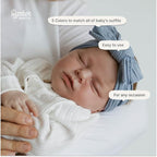 Parker Baby Cable Knit Nylon Headbands 5 Pack | Soft, Stretchy & Comfortable Bows for Girls | Adjustable, Soft to Touch & Knotted Headbands for Baby Girls | Baby Headwraps for Girls | Multiple Colors