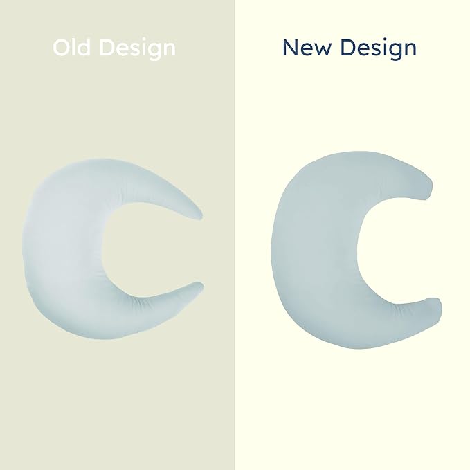 Organic Nursing Pillow (New 2025 Design) | Bottle & Breastfeeding Pillow with Organic Cotton Cover & Fiberfill, Machine Washable Feeding Pillow, Newborn Essentials Must Haves (Bluebell) - v2